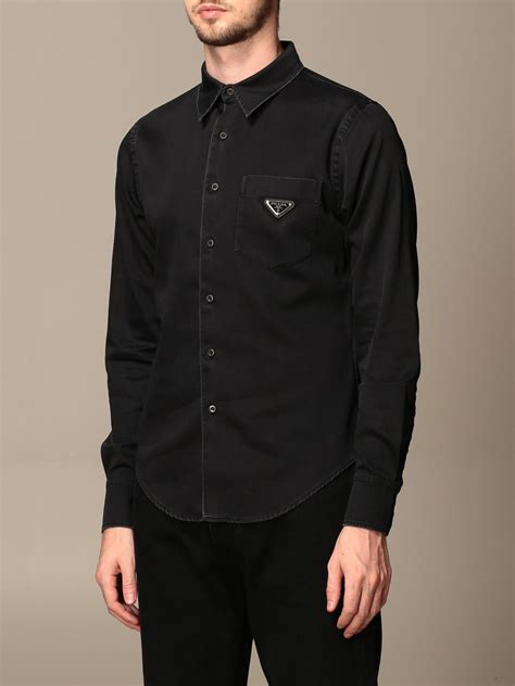 prada black shirt long sleeve.